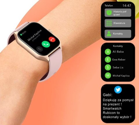 Smartwatch Damski Rubicon RNCF03-5 Różowe złoto Bransoleta + Pasek Smartwatch Damski Rubicon RNCF03-5 Różowe złoto Bransoleta + Pasek