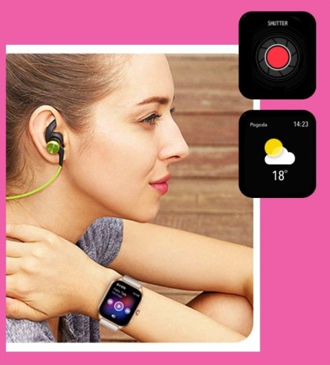 Smartwatch Damski Rubicon RNCF03-5 Różowe złoto Bransoleta + Pasek Smartwatch Damski Rubicon RNCF03-5 Różowe złoto Bransoleta + Pasek