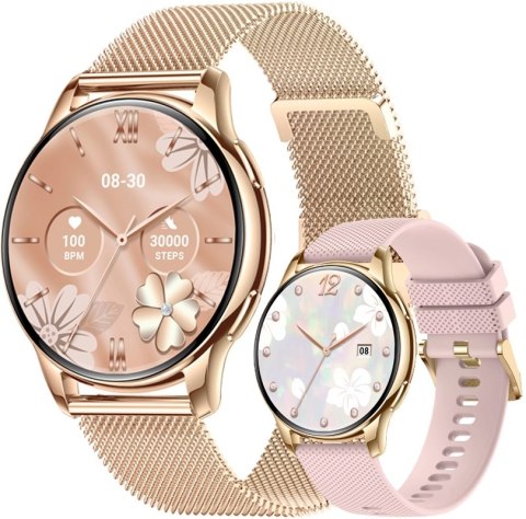 Smartwatch Damski Rubicon RNCF30 Gold + Pasek Pink Smartwatch Damski Rubicon RNCF30 Gold + Pasek Pink