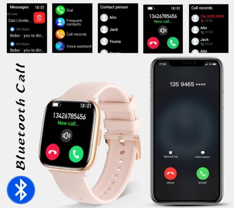 Smartwatch Damski Rubicon RNCF31 ROSE GOLD Bransoleta + 2 Paski Smartwatch Damski Rubicon RNCF31 ROSE GOLD Bransoleta + 2 Paski