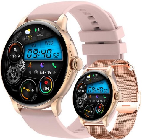 Smartwatch Damski Rubicon RNCF35 ROSE GOLD Bransoleta + Pasek Pink Smartwatch Damski Rubicon RNCF35 ROSE GOLD Bransoleta + Pasek Pink