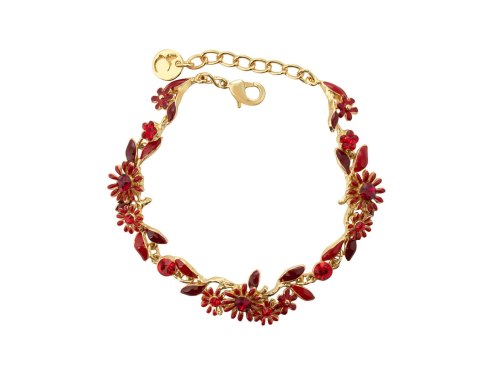 Bransoletka delikatne, czerwone kwiatuszki z kryształkami z kolekcji Blossom (B8155AU/CZ) Bransoletka delikatne, czerwone kwiatuszki z kryształkami z kolekcji Blossom (B8155AU/CZ)