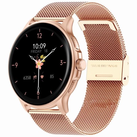 Smartwatch Damski GRAVITY GT12-5 Szary Pasek Silikonowy + Bransoleta Różowe Złoto Smartwatch Damski GRAVITY GT12-5 Szary Pasek Silikonowy + Bransoleta Różowe Złoto