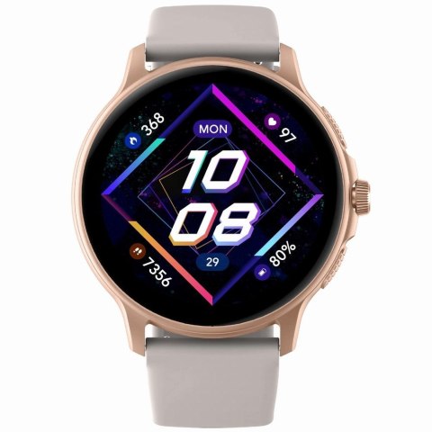 Smartwatch Damski GRAVITY GT12-5 Szary Pasek Silikonowy + Bransoleta Różowe Złoto Smartwatch Damski GRAVITY GT12-5 Szary Pasek Silikonowy + Bransoleta Różowe Złoto