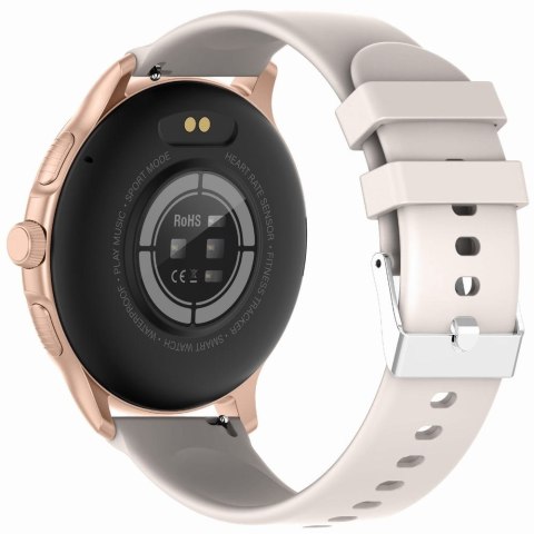 Smartwatch Damski GRAVITY GT12-5 Szary Pasek Silikonowy + Bransoleta Różowe Złoto Smartwatch Damski GRAVITY GT12-5 Szary Pasek Silikonowy + Bransoleta Różowe Złoto