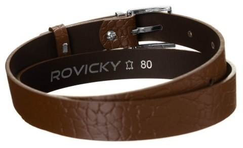 Ciekawy skórzany pasek damski ze srebrną klamrą, motyw zwierzęcy - Rovicky Ciekawy skórzany pasek damski ze srebrną klamrą, motyw zwierzęcy - Rovicky