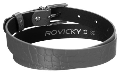 Ciekawy skórzany pasek damski ze srebrną klamrą, motyw zwierzęcy - Rovicky Ciekawy skórzany pasek damski ze srebrną klamrą, motyw zwierzęcy - Rovicky