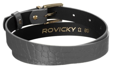 Ciekawy skórzany pasek damski ze złotą klamrą, zwierzęcy motyw - Rovicky Ciekawy skórzany pasek damski ze złotą klamrą, zwierzęcy motyw - Rovicky