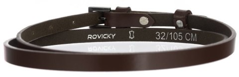 Wąski, skórzany pasek damski ze sprzączką, do sukienki - Rovicky Wąski, skórzany pasek damski ze sprzączką, do sukienki - Rovicky