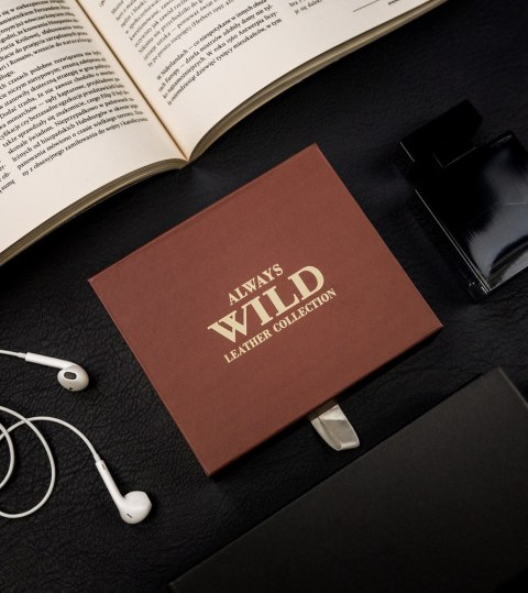 Skórzany, kwadratowy portfel męski na zamek w stylu retro, RFID - Always Wild Skórzany, kwadratowy portfel męski na zamek w stylu retro, RFID - Always Wild