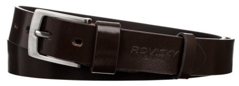 Wąski pasek męski z polerowanej skóry naturalnej licowej - Rovicky Wąski pasek męski z polerowanej skóry naturalnej licowej - Rovicky