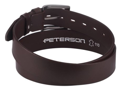 Skórzany pasek męski z klasyczną metalową klamrą - Peterson Skórzany pasek męski z klasyczną metalową klamrą - Peterson