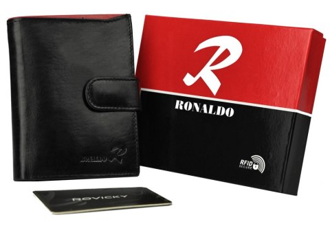 Skórzany portfel z zapinką i systemem RFID - Ronaldo Skórzany portfel z zapinką i systemem RFID - Ronaldo