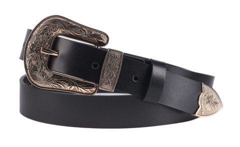 Pasek damski z ozdobną, metalową klamrą - Peterson Pasek damski z ozdobną, metalową klamrą - Peterson