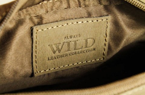 Saszetka męska z nubukowej skóry, ze smyczką - Always Wild Saszetka męska z nubukowej skóry, ze smyczką - Always Wild
