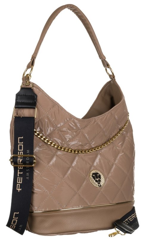 Pikowany shopper z łańcuchem w stylu glamour - Peterson Pikowany shopper z łańcuchem w stylu glamour - Peterson