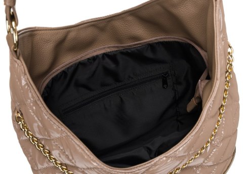 Pikowany shopper z łańcuchem w stylu glamour - Peterson Pikowany shopper z łańcuchem w stylu glamour - Peterson