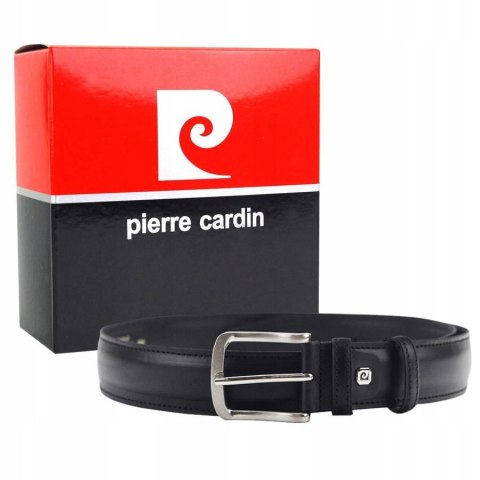 Skórzany pasek męski z klasyczną klamrą - Pierre Cardin Skórzany pasek męski z klasyczną klamrą - Pierre Cardin