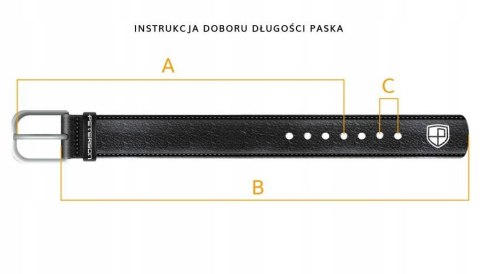 Skórzany pasek męski z tradycyjną metalową klamrą - Peterson Skórzany pasek męski z tradycyjną metalową klamrą - Peterson