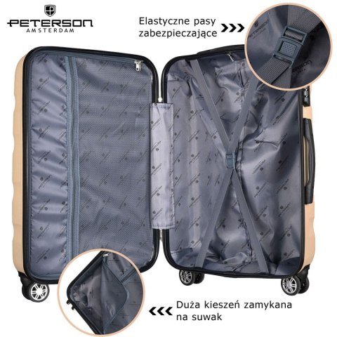 Elegancka, duża walizka podróżna ABS+ - Peterson Elegancka, duża walizka podróżna ABS+ - Peterson