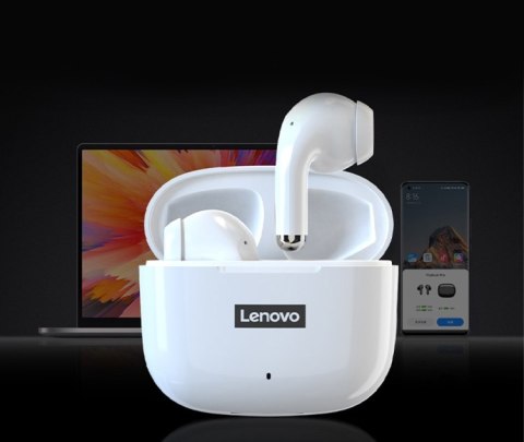 Słuchawki bezprzewodowe douszne Lenovo Thinkplus LivePods LP40 Białe Słuchawki bezprzewodowe douszne Lenovo Thinkplus LivePods LP40 Białe