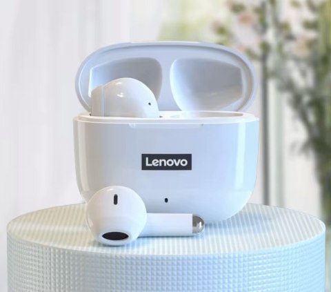 Słuchawki bezprzewodowe douszne Lenovo Thinkplus LivePods LP40 Białe Słuchawki bezprzewodowe douszne Lenovo Thinkplus LivePods LP40 Białe