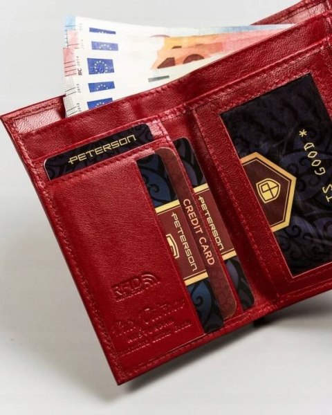 Zestaw prezentowy: skórzany portfel damski i woda perfumowana Velvet - Peterson Zestaw prezentowy: skórzany portfel damski i woda perfumowana Velvet - Peterson