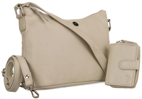 Torba skórzana+portfel PTN D73-DS Light Beige Torba skórzana+portfel PTN D73-DS Light Beige