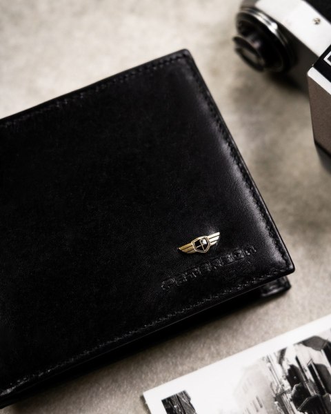 Zestaw prezentowy: elegancki skórzany portfel, etui na karty i brelok - Peterson Zestaw prezentowy: elegancki skórzany portfel, etui na karty i brelok - Peterson