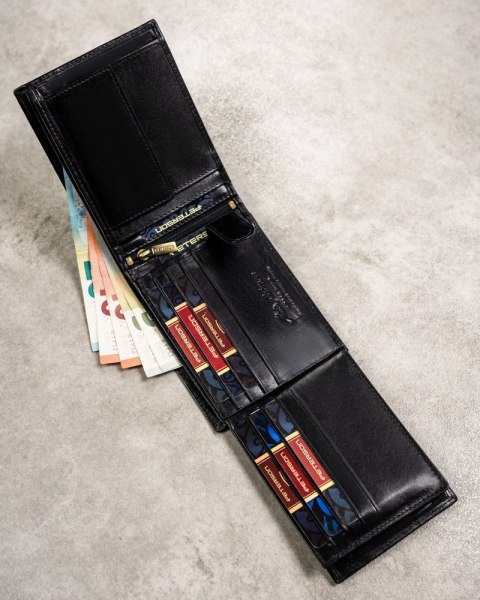 Zestaw prezentowy: elegancki skórzany portfel, etui na karty i brelok - Peterson Zestaw prezentowy: elegancki skórzany portfel, etui na karty i brelok - Peterson