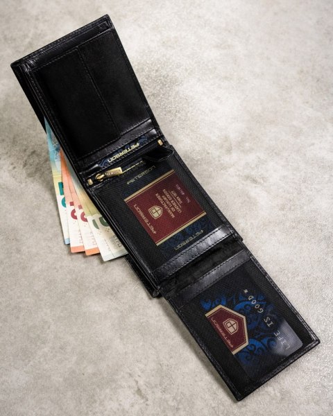 Zestaw prezentowy: elegancki skórzany portfel, etui na karty i brelok - Peterson Zestaw prezentowy: elegancki skórzany portfel, etui na karty i brelok - Peterson