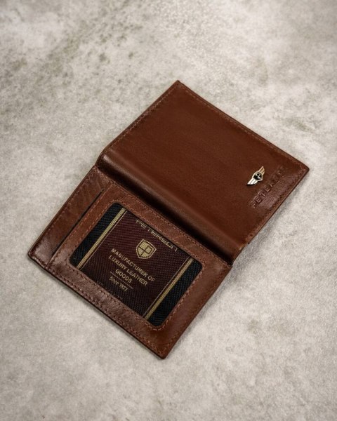Zestaw prezentowy: elegancki skórzany portfel, etui na karty i brelok - Peterson Zestaw prezentowy: elegancki skórzany portfel, etui na karty i brelok - Peterson