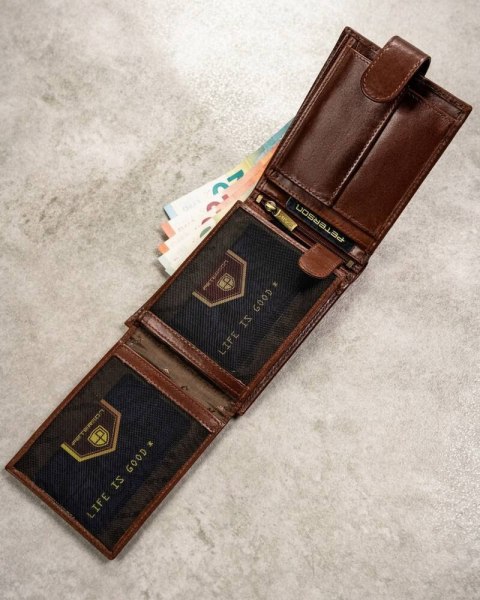 Zestaw prezentowy: elegancki skórzany portfel, etui na karty i brelok - Peterson Zestaw prezentowy: elegancki skórzany portfel, etui na karty i brelok - Peterson