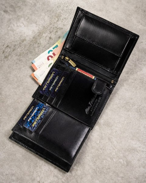 Zestaw prezentowy: skórzany portfel męski, etui na karty i brelok - Peterson Zestaw prezentowy: skórzany portfel męski, etui na karty i brelok - Peterson