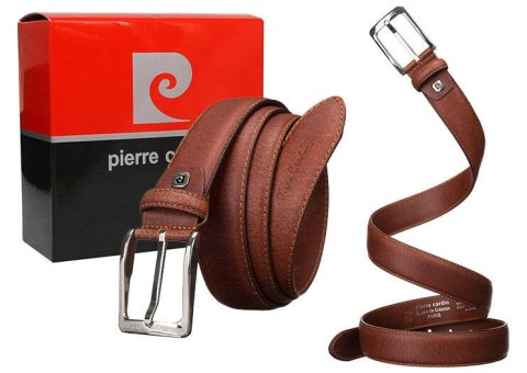 Skórzany pasek męski z klasyczną klamrą - Pierre Cardin Skórzany pasek męski z klasyczną klamrą - Pierre Cardin