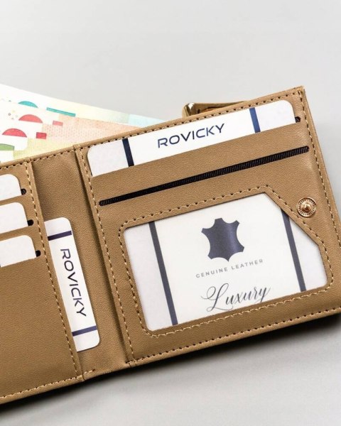 Mały portfel damski ze skóry ekologicznej zamykany zatrzaskiem i biglem - Milano Design Mały portfel damski ze skóry ekologicznej zamykany zatrzaskiem i biglem - Milano Design