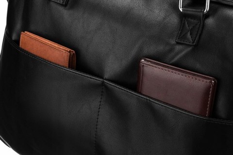 Męska torba na laptopa do 14 cali wykonana ze skóry ekologicznej - Peterson Męska torba na laptopa do 14 cali wykonana ze skóry ekologicznej - Peterson