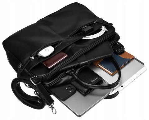 Męska torba na laptopa do 14 cali wykonana ze skóry ekologicznej - Peterson Męska torba na laptopa do 14 cali wykonana ze skóry ekologicznej - Peterson