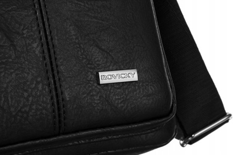 Praktyczna listonoszka męska ze skóry ekologicznej - Rovicky Praktyczna listonoszka męska ze skóry ekologicznej - Rovicky