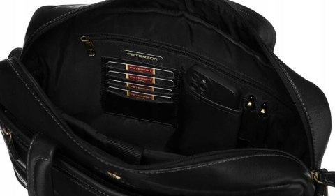 Skórzana, męska torba na laptopa - Peterson Skórzana, męska torba na laptopa - Peterson