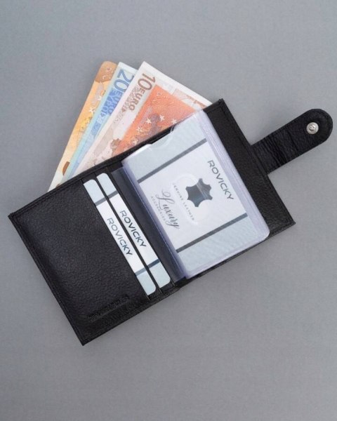 Skórzane etui na karty na zatrzask z systemem RFID - 4U Cavaldi Skórzane etui na karty na zatrzask z systemem RFID - 4U Cavaldi