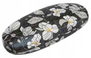 Eleganckie etui na okulary ze skóry ekologicznej z kwiatowym wzorem - 4U Cavaldi