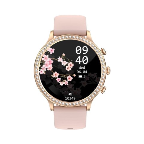 Smartwatch Damski Veltori VT310-1 Złota Bransoleta + Różowy Pasek Silikonowy Smartwatch Damski Veltori VT310-1 Złota Bransoleta + Różowy Pasek Silikonowy