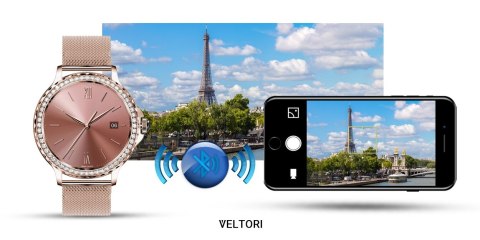 Smartwatch Damski Veltori VT320-1 Złota Bransoleta + Różowy Pasek Silikonowy Smartwatch Damski Veltori VT320-1 Złota Bransoleta + Różowy Pasek Silikonowy