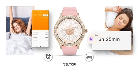 Smartwatch Damski Veltori VT360-1 Różowy Pasek Silikonowy Smartwatch Damski Veltori VT360-1 Różowy Pasek Silikonowy