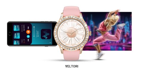 Smartwatch Damski Veltori VT360-1 Różowy Pasek Silikonowy Smartwatch Damski Veltori VT360-1 Różowy Pasek Silikonowy