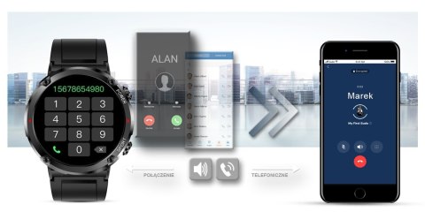 Smartwatch Gravity GT21-4 + Czarny Pasek Silikonowy Smartwatch Gravity GT21-4 + Czarny Pasek Silikonowy