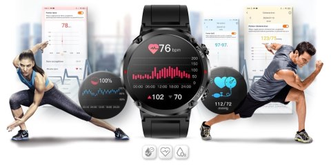 Smartwatch Gravity GT21-4 + Czarny Pasek Silikonowy Smartwatch Gravity GT21-4 + Czarny Pasek Silikonowy