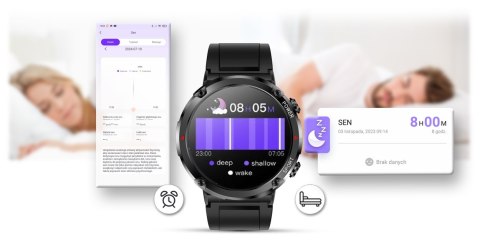 Smartwatch Gravity GT21-4 + Czarny Pasek Silikonowy Smartwatch Gravity GT21-4 + Czarny Pasek Silikonowy