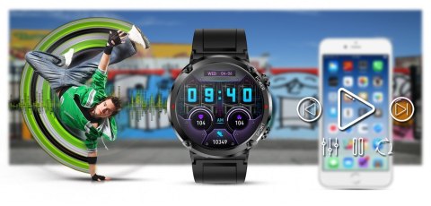 Smartwatch Gravity GT21-4 + Czarny Pasek Silikonowy Smartwatch Gravity GT21-4 + Czarny Pasek Silikonowy